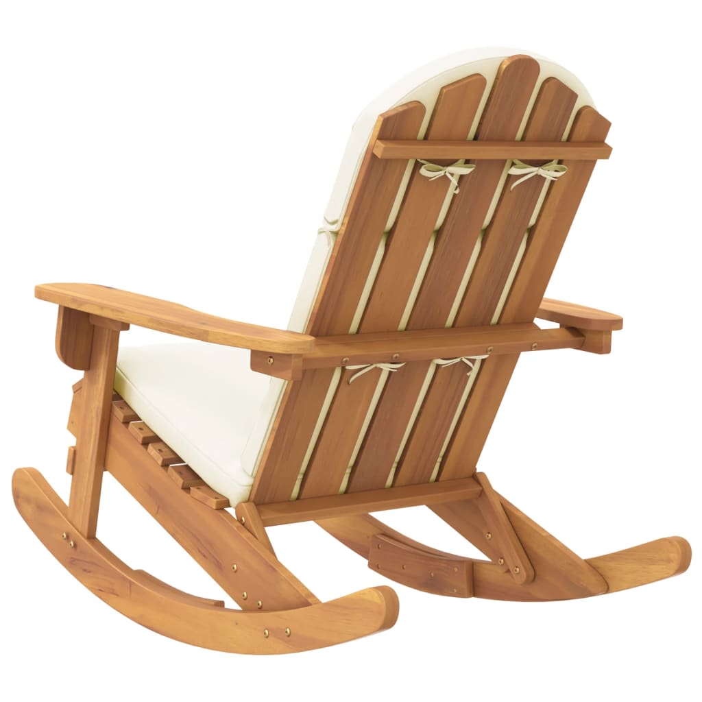 Stolica za ljuljanje Adirondack s jastucima bagremovo drvo