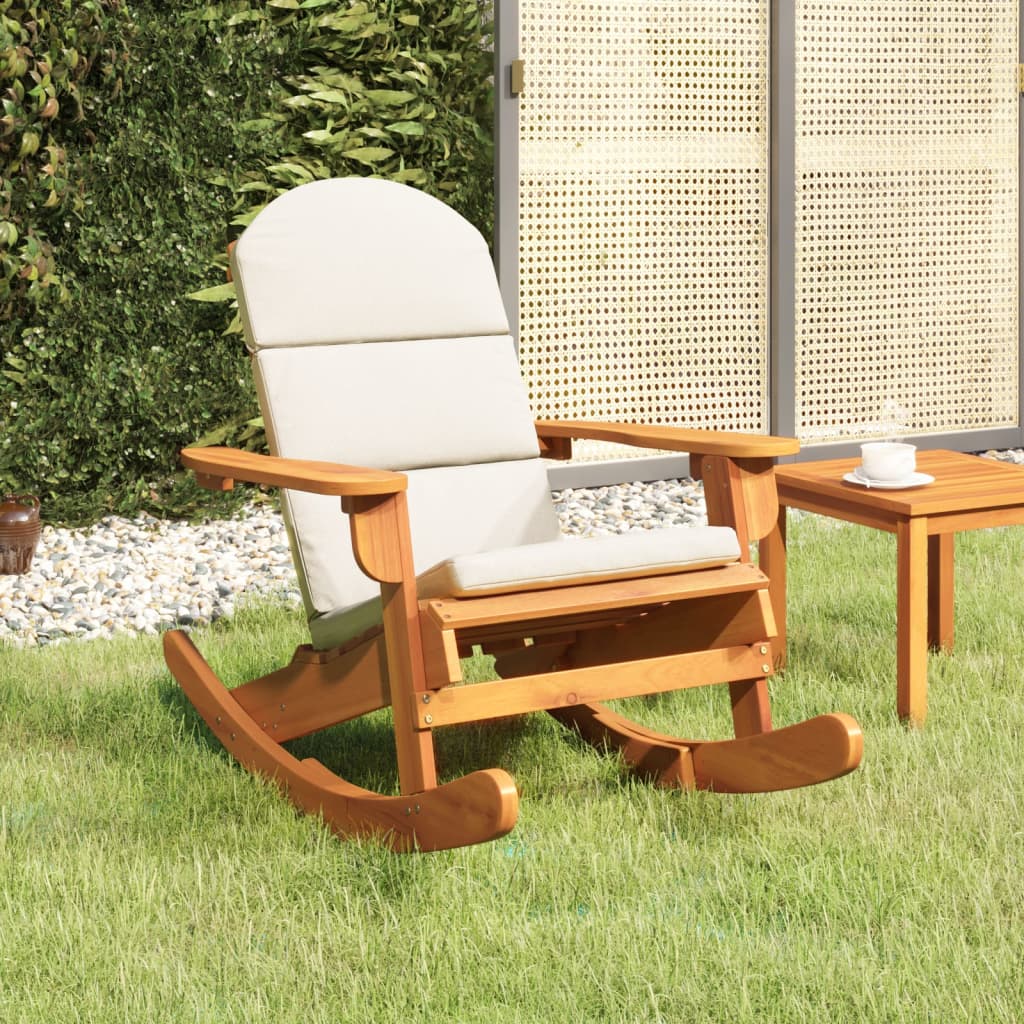 Stolica za ljuljanje Adirondack s jastucima bagremovo drvo