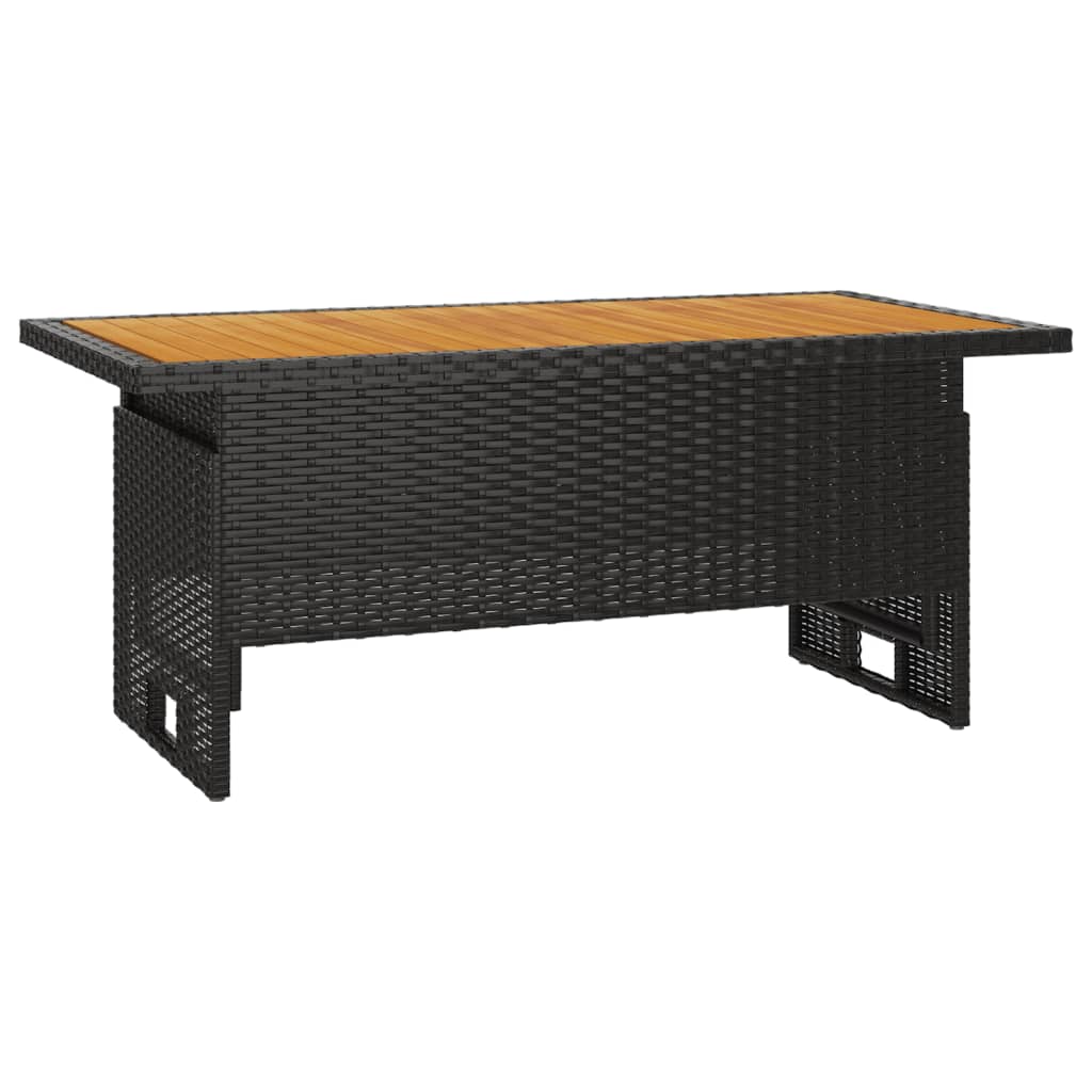 Vrtni stol crni 100x50x43/63 cm od drva bagrema i poliratana
