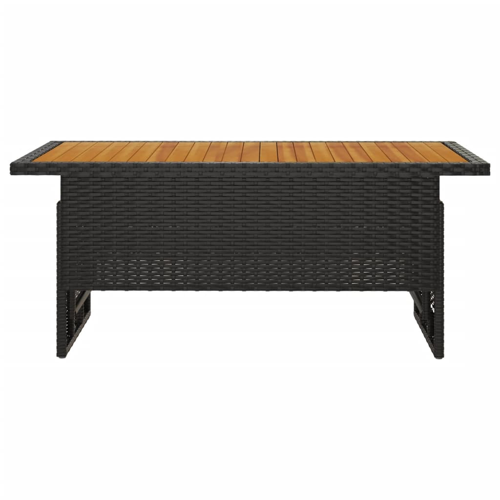 Vrtni stol crni 100x50x43/63 cm od drva bagrema i poliratana