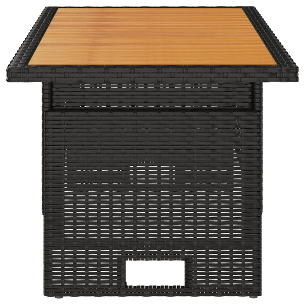 Vrtni stol crni 100x50x43/63 cm od drva bagrema i poliratana