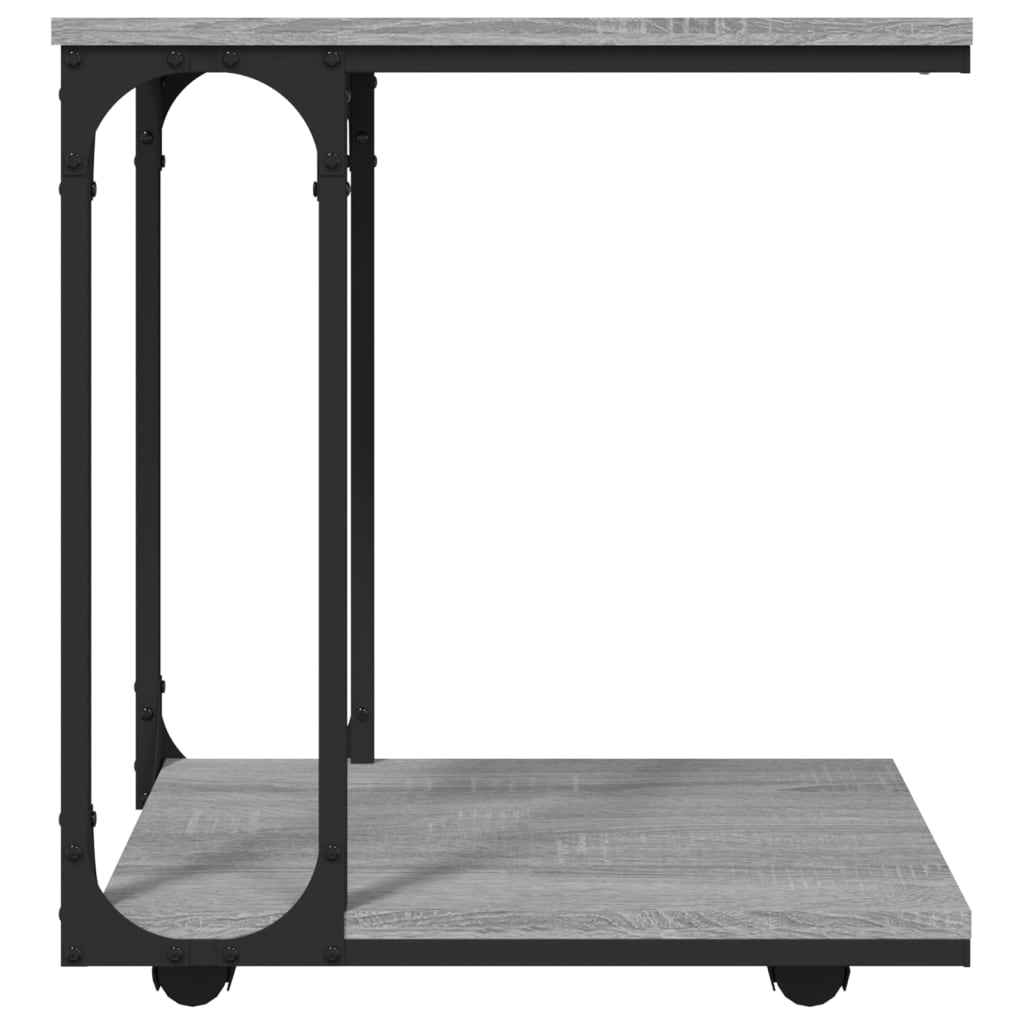 Bočni stolić s kotačima boja hrasta sonome 50x35x55,5 cm drveni