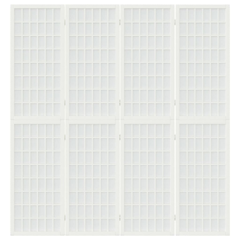 Sklopiva sobna pregrada 4 panela japanski stil 160x170cm bijela