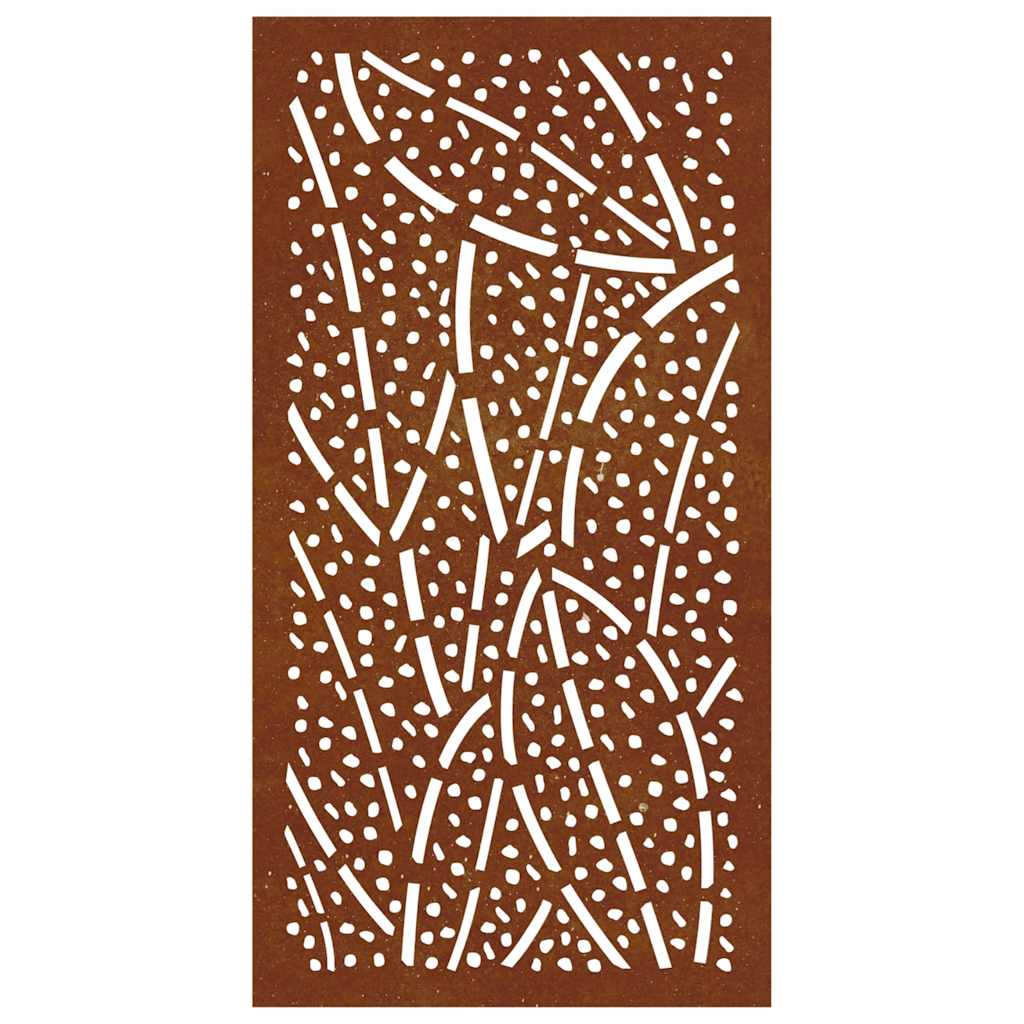 Vrtni zidni ukras 105 x 55 cm od čelika COR-TEN s uzorkom lišća