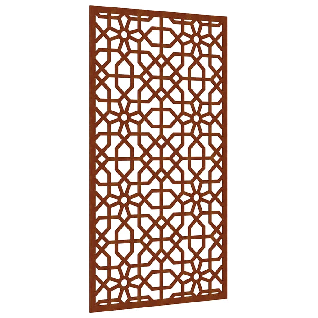 Vrtni zidni ukras 105 x 55 cm čelik COR-TEN s maurskim uzorkom