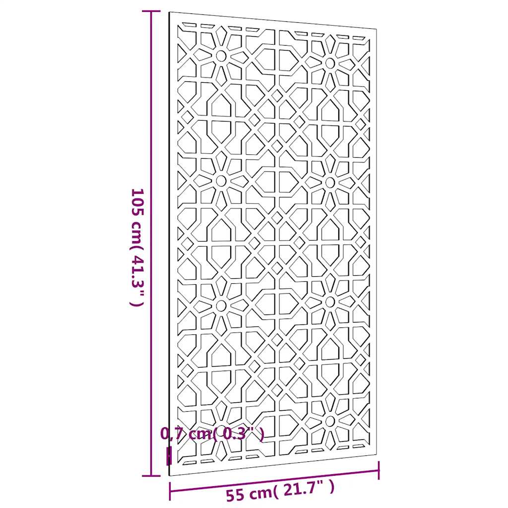 Vrtni zidni ukras 105 x 55 cm čelik COR-TEN s maurskim uzorkom