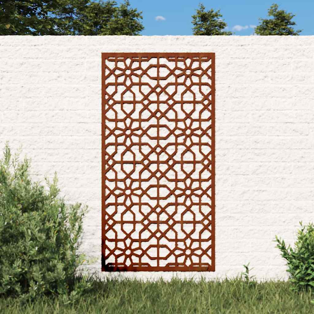 Vrtni zidni ukras 105 x 55 cm čelik COR-TEN s maurskim uzorkom