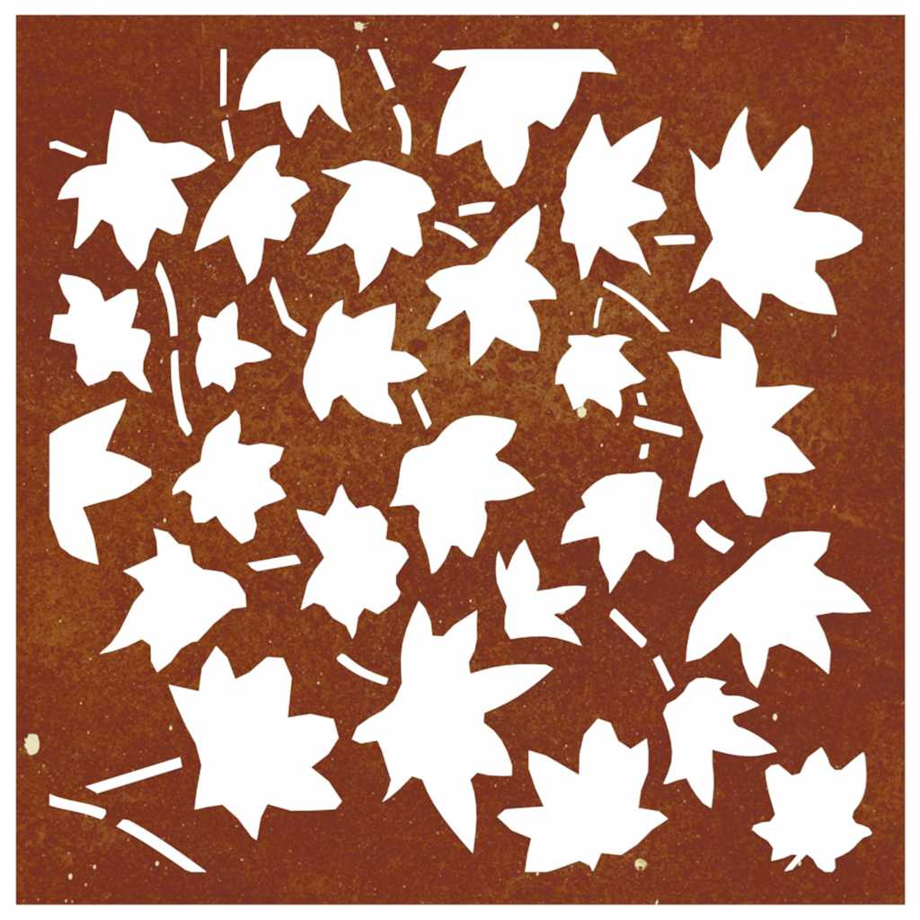 Vrtni zidni ukras 55x55 cm čelik CORTEN uzorak javorovog lišća
