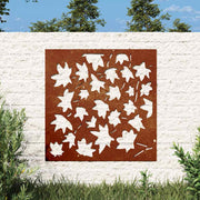 Vrtni zidni ukras 55x55 cm čelik CORTEN uzorak javorovog lišća