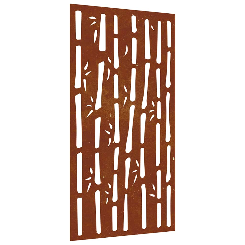 Vrtni zidni ukras 105 x 55 cm čelik COR-TEN s uzorkom bambusa