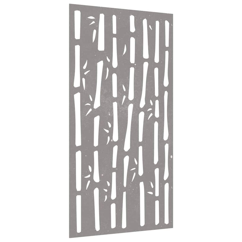 Vrtni zidni ukras 105 x 55 cm čelik COR-TEN s uzorkom bambusa