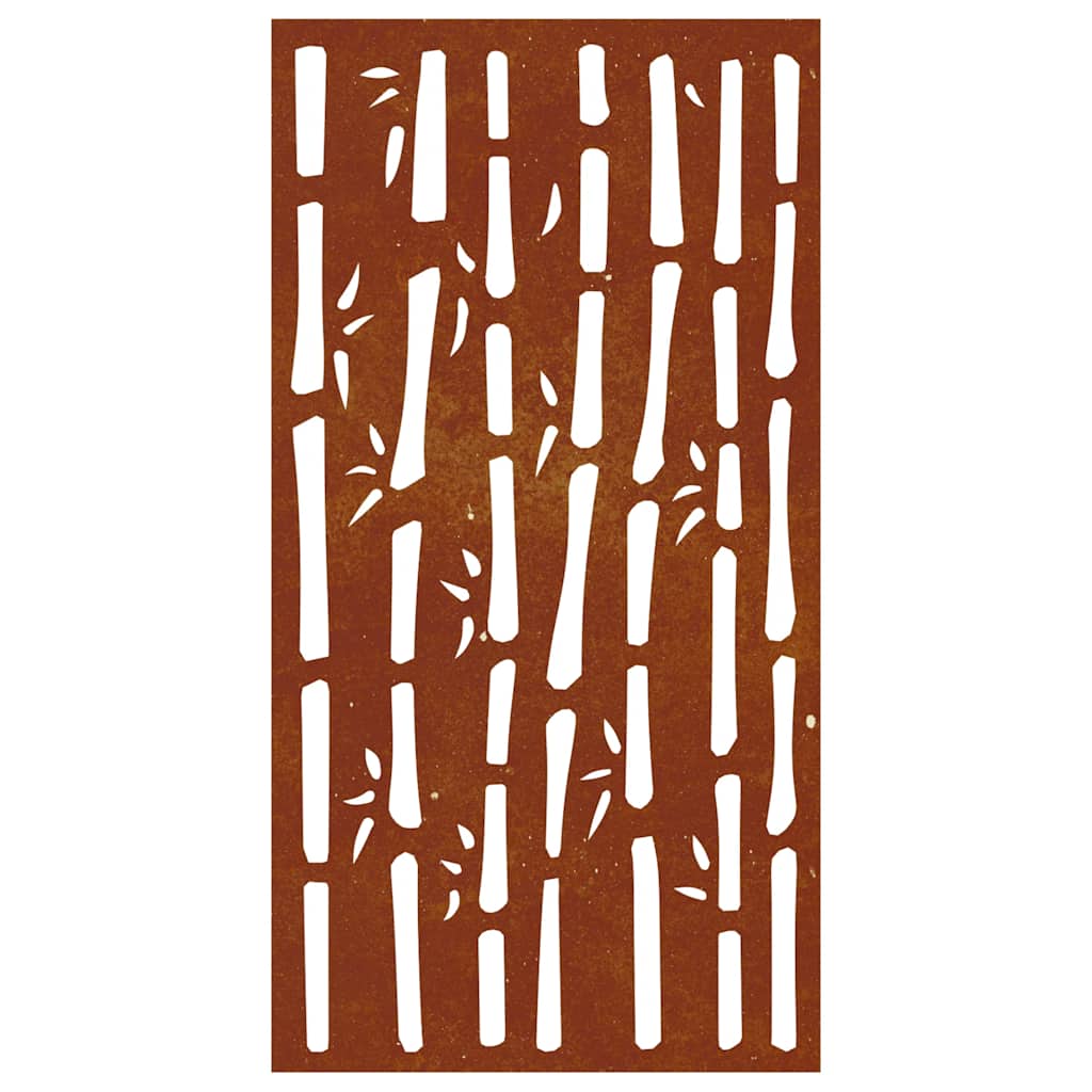 Vrtni zidni ukras 105 x 55 cm čelik COR-TEN s uzorkom bambusa
