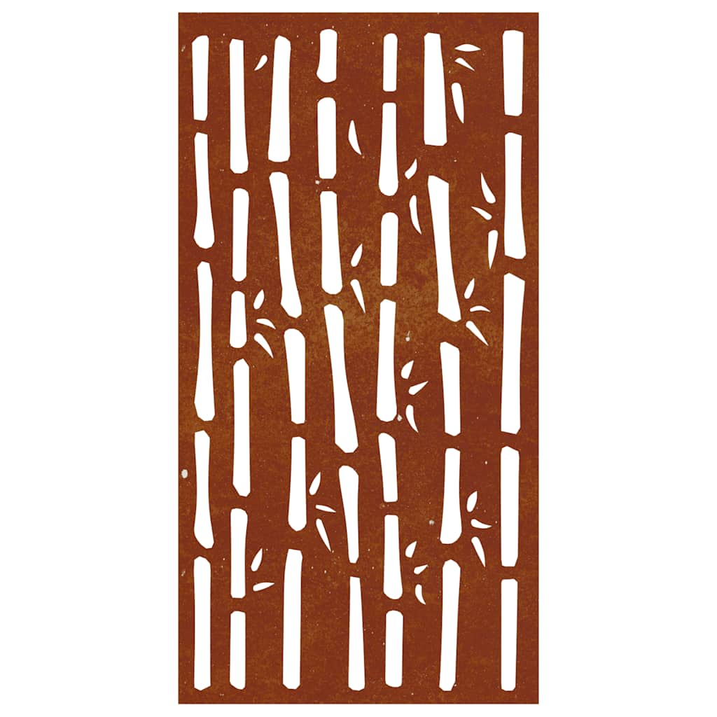Vrtni zidni ukras 105 x 55 cm čelik COR-TEN s uzorkom bambusa