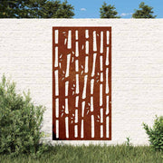 Vrtni zidni ukras 105 x 55 cm čelik COR-TEN s uzorkom bambusa