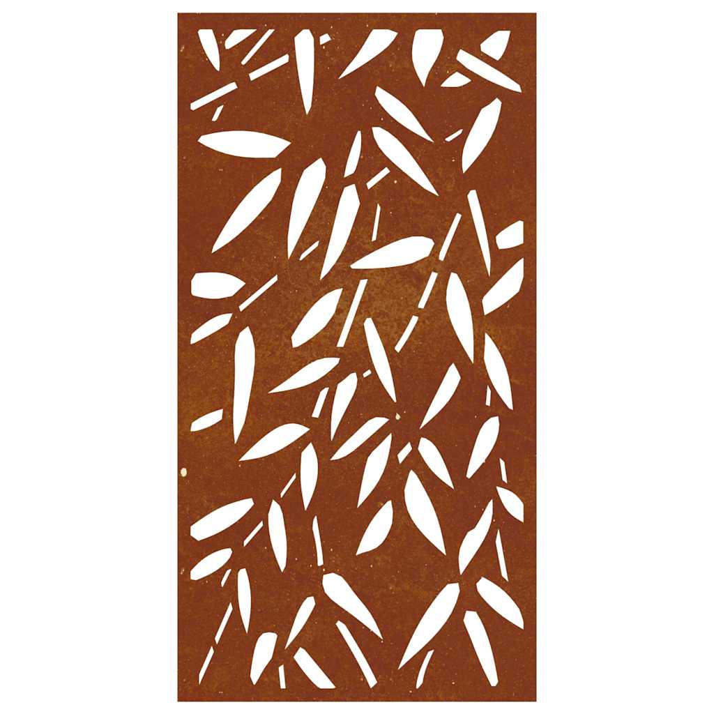 Vrtni zidni ukras 105x55 cm čelik COR-TEN uzorak lišća bambusa