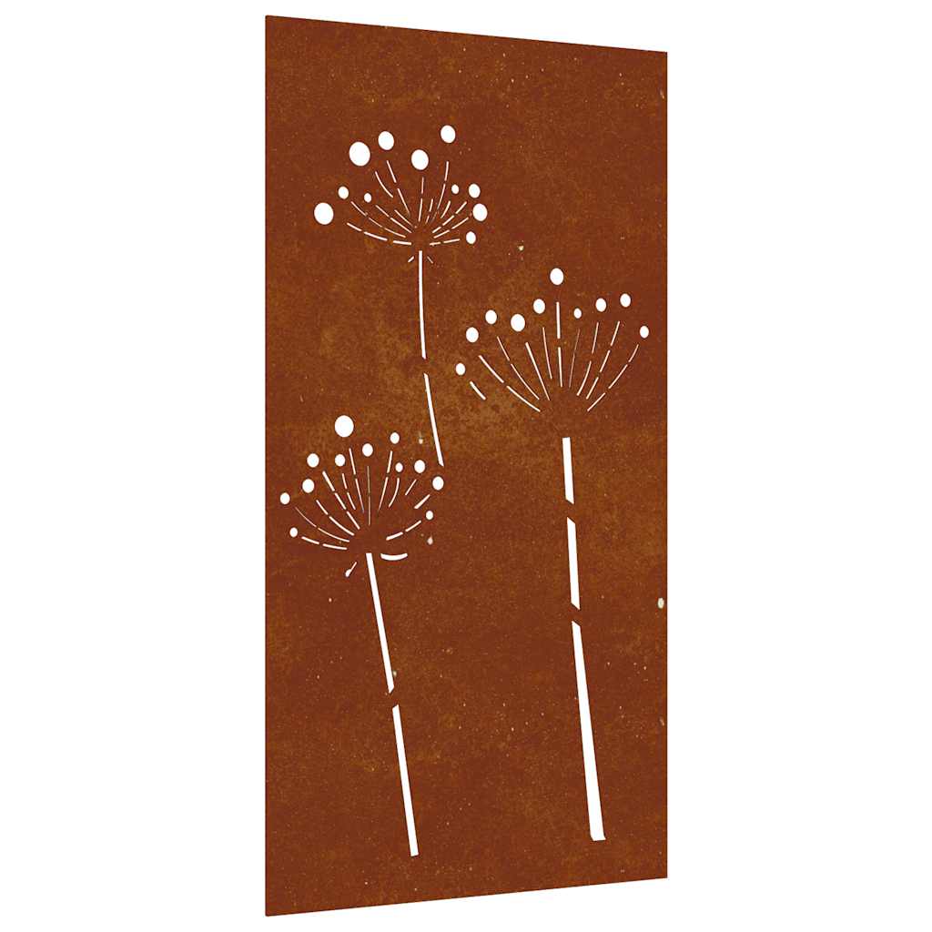 Vrtni zidni ukras 105 x 55 cm čelik COR-TEN s cvjetnim uzorkom