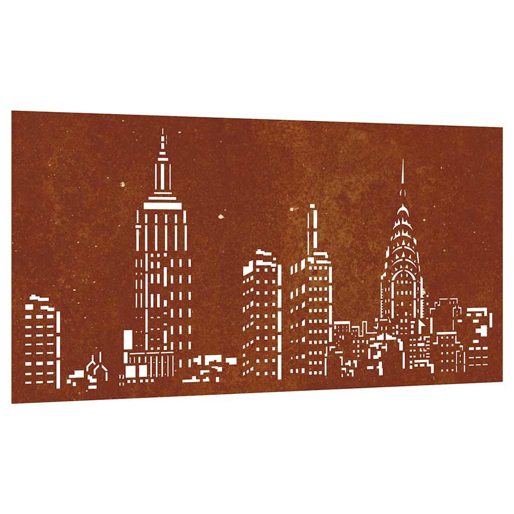 Vrtni zidni ukras 105 x 55 cm čelik COR-TEN s uzorkom horizonta