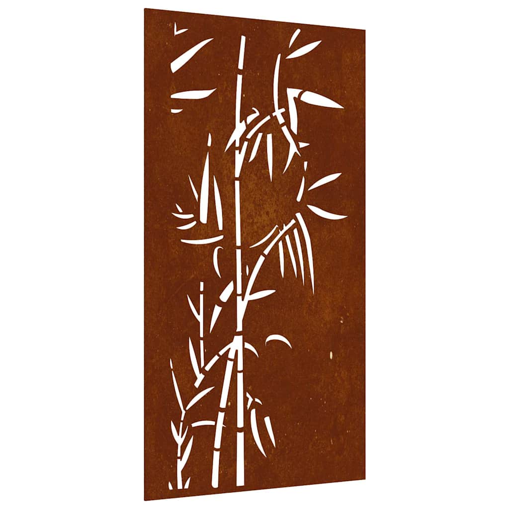 Vrtni zidni ukras 105 x 55 cm čelik COR-TEN s uzorkom bambusa