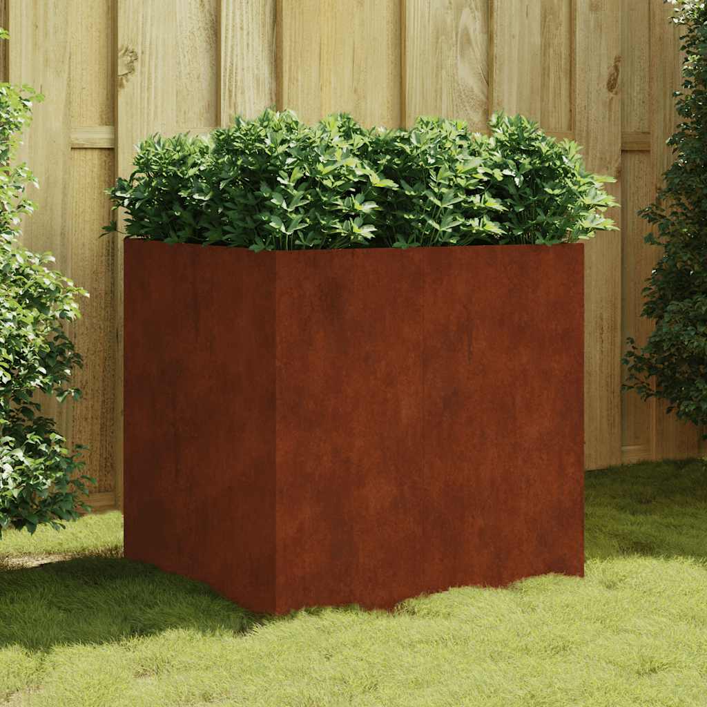Posuda za sadnju 80 x 80 x 80 cm od čelika COR-TEN