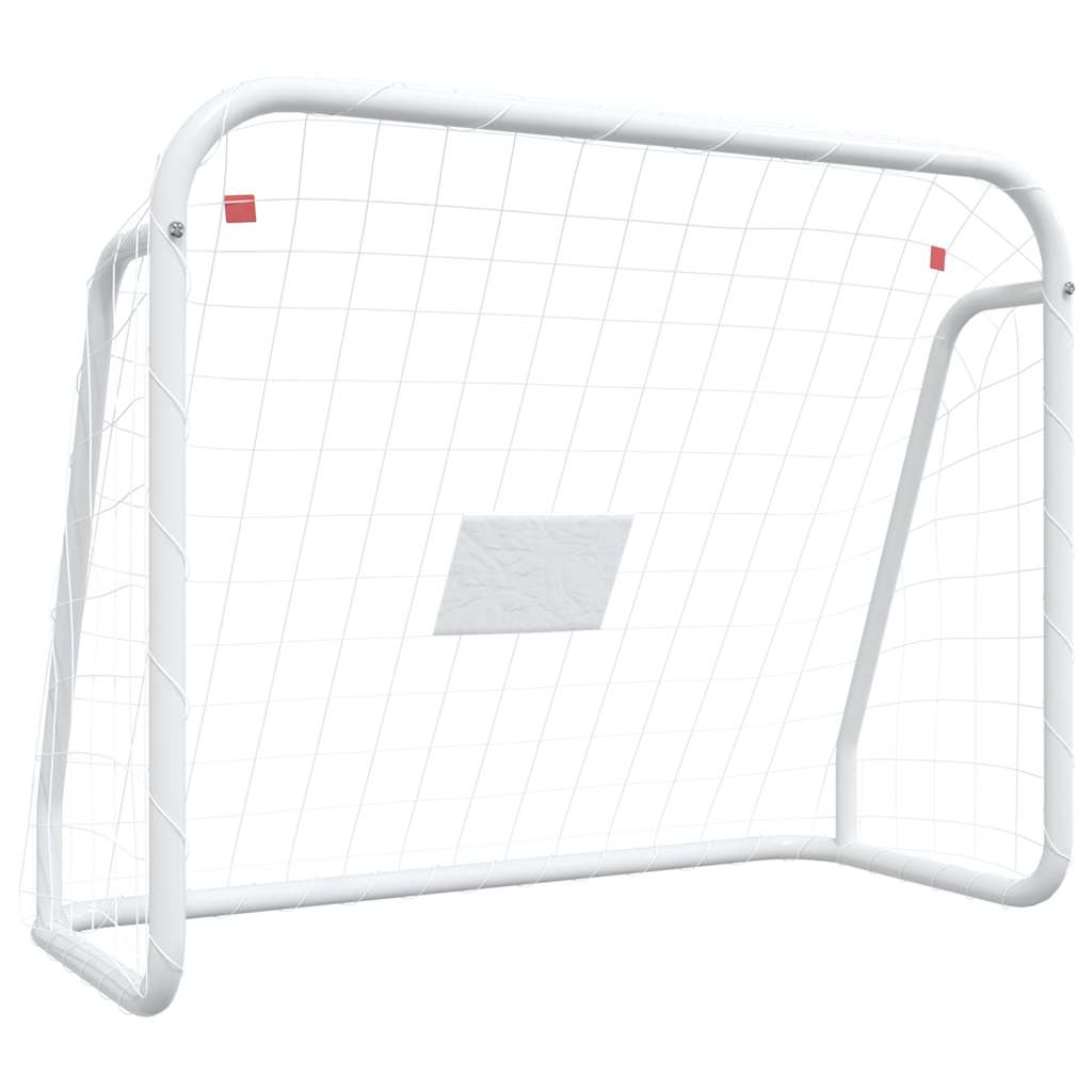 Nogometni gol s mrežom bijeli 125x96x60 cm čelik i poliester