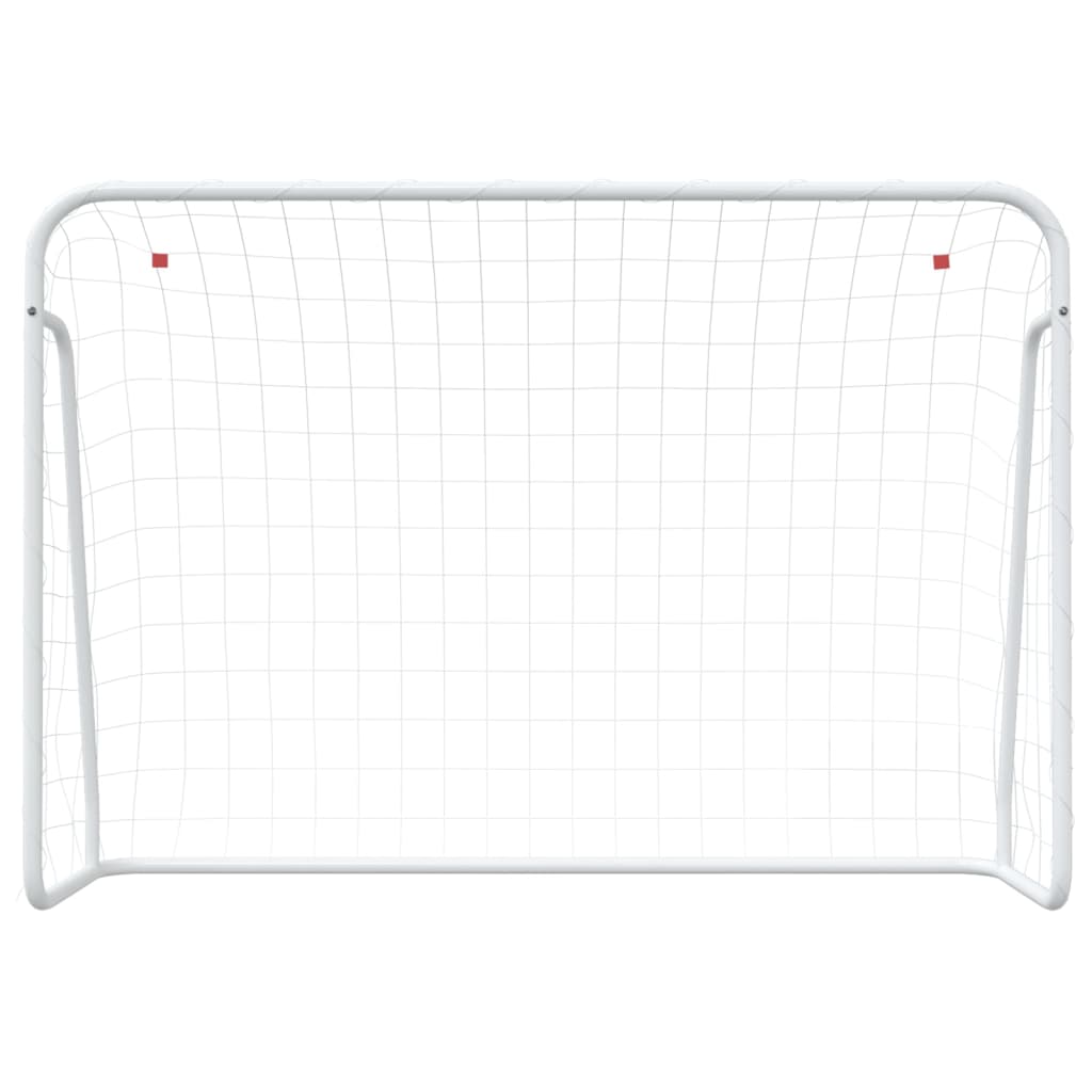 Nogometni gol s mrežom bijeli 214x75x152 cm čelik i poliester