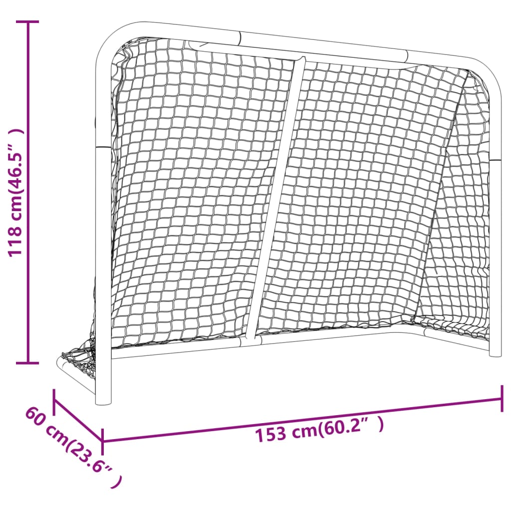 Hokejaški gol crveno-bijeli 153 x 60 x 118 cm čelik i poliester