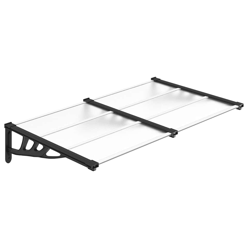 Nadstrešnica za vrata crna i prozirna 152,5x90 cm polikarbonat