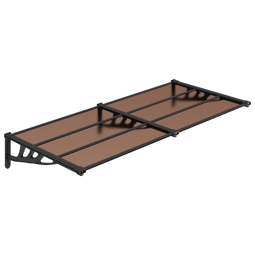 Nadstrešnica za vrata crna 199x90 cm polikarbonatna