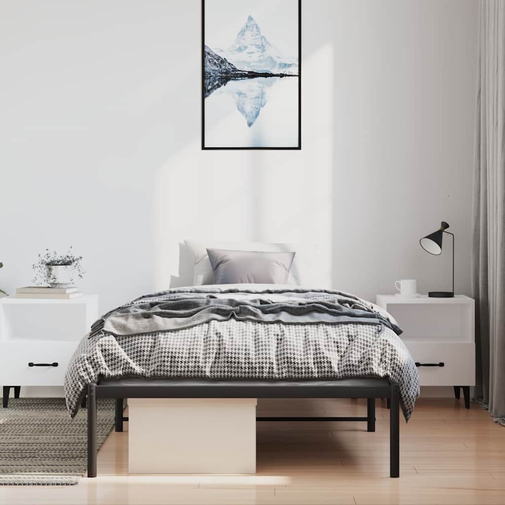 Metalni okvir za krevet crni 100 x 190 cm