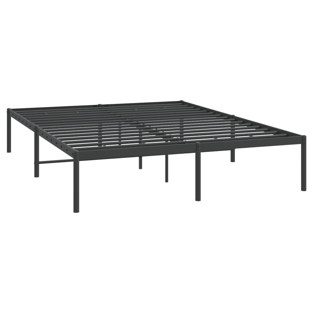 Metalni okvir za krevet crni 150x200 cm