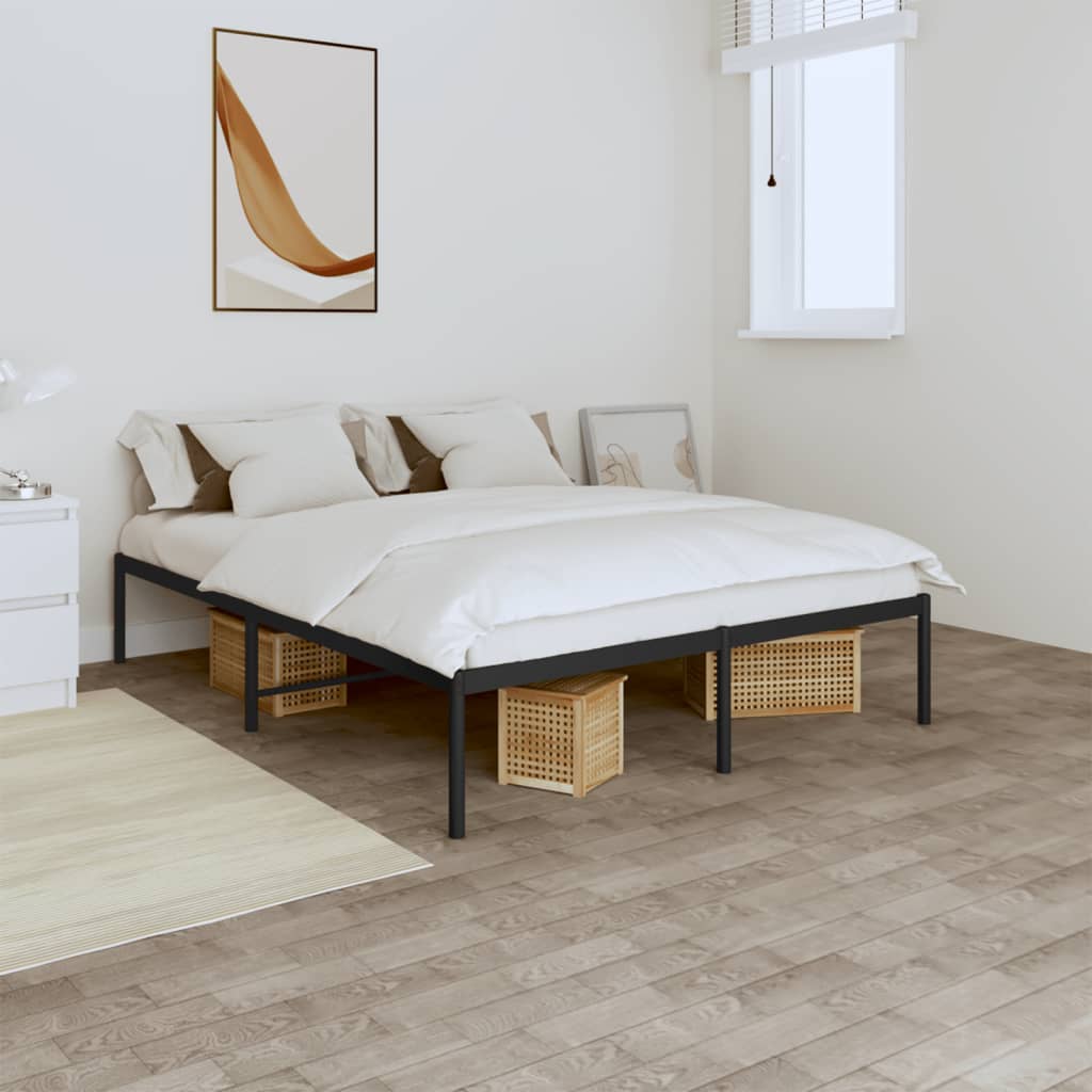 Metalni okvir za krevet crni 150x200 cm