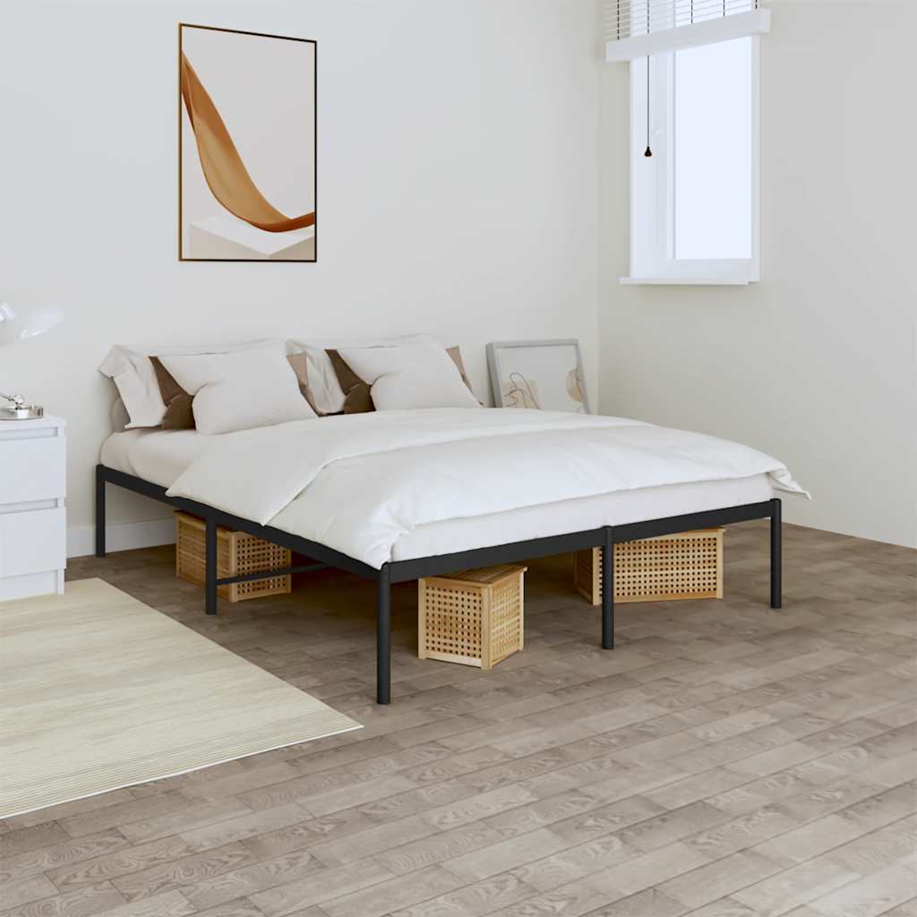 Metalni okvir za krevet crni 160x200 cm