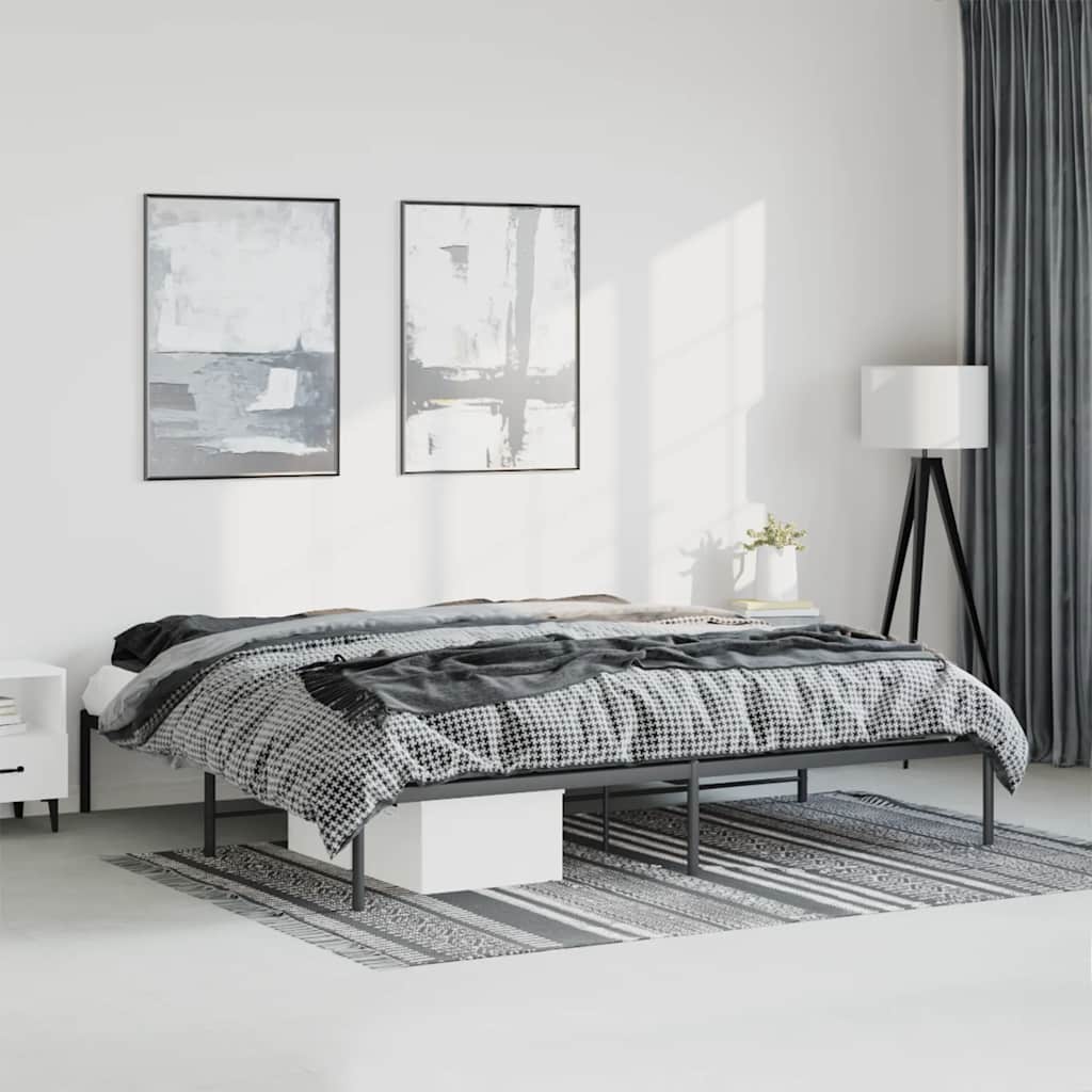 Metalni okvir za krevet crni 193x203 cm