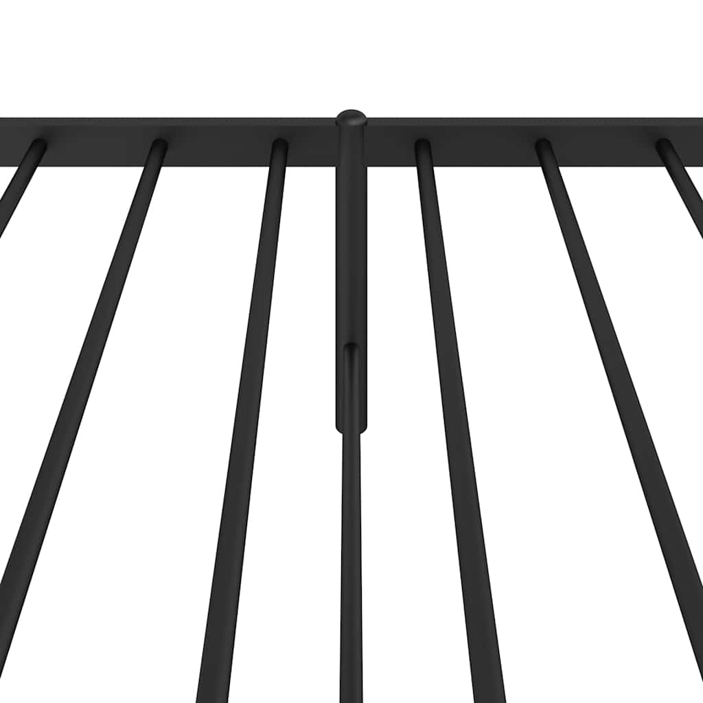 Metalni okvir za krevet s uzglavljem crni 80x200 cm