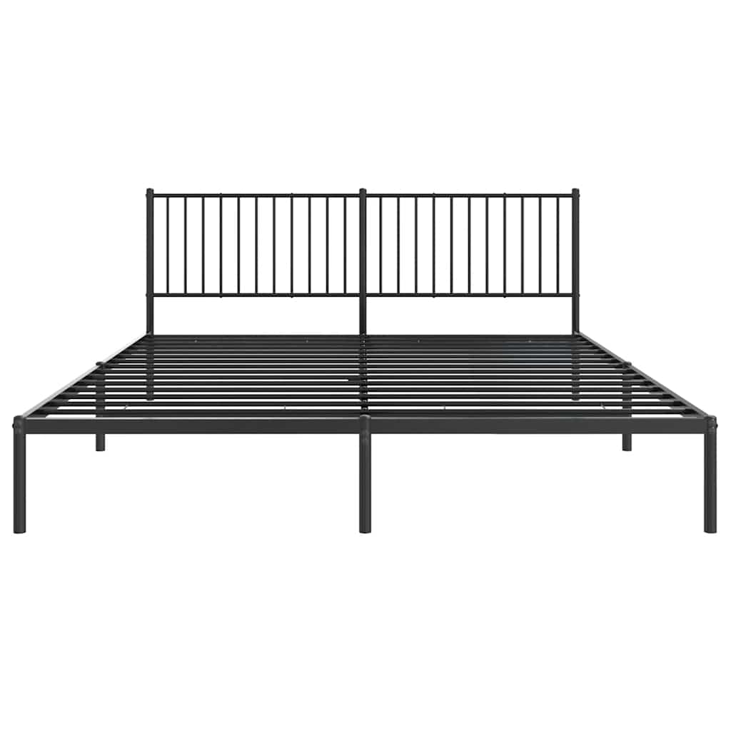 Metalni okvir za krevet s uzglavljem crni 180x200 cm