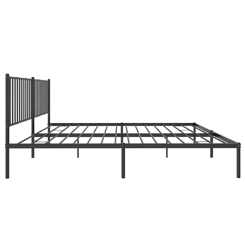 Metalni okvir za krevet s uzglavljem crni 180x200 cm
