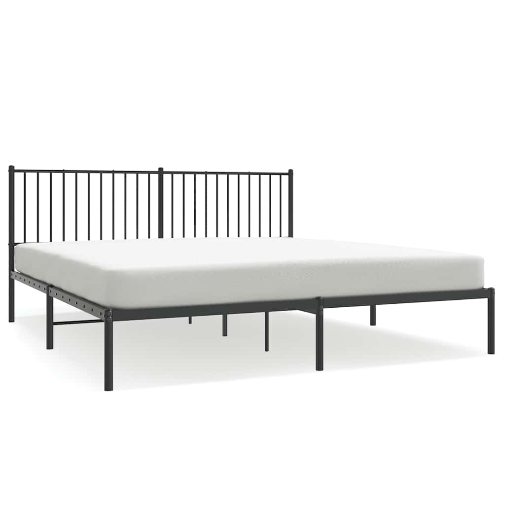 Metalni okvir za krevet s uzglavljem crni 183x213 cm