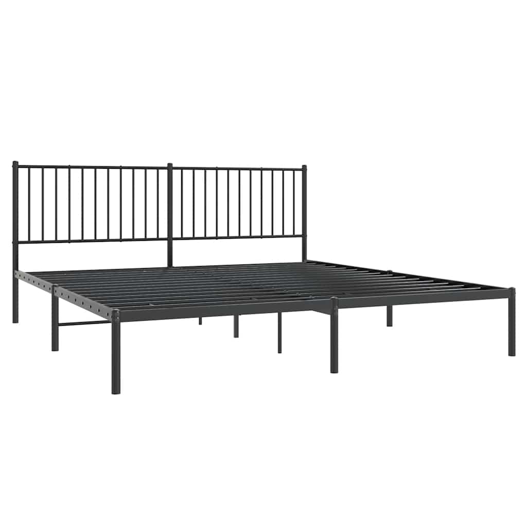 Metalni okvir za krevet s uzglavljem crni 183x213 cm