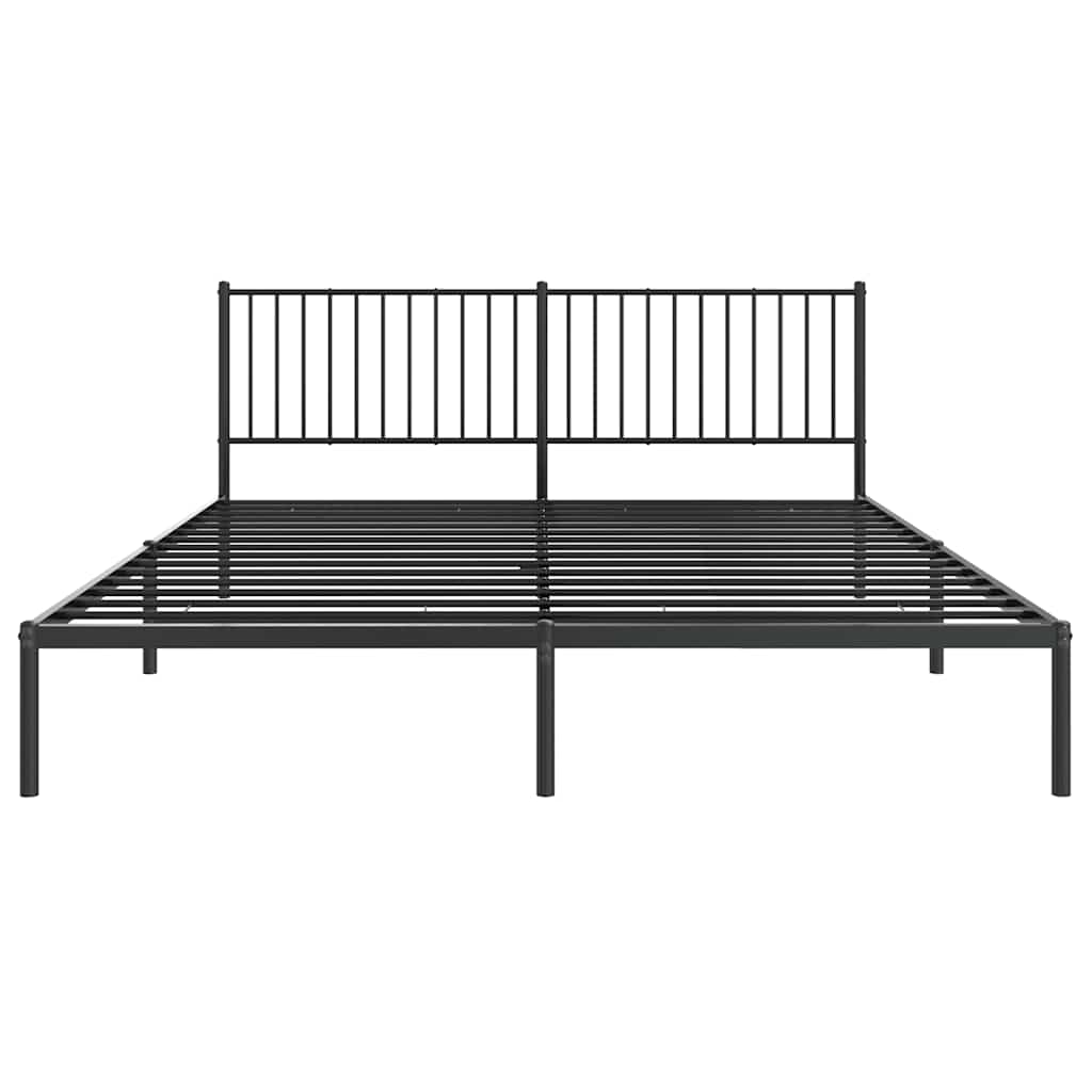 Metalni okvir za krevet s uzglavljem crni 183x213 cm