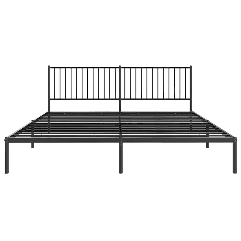 Metalni okvir za krevet s uzglavljem crni 193x203 cm