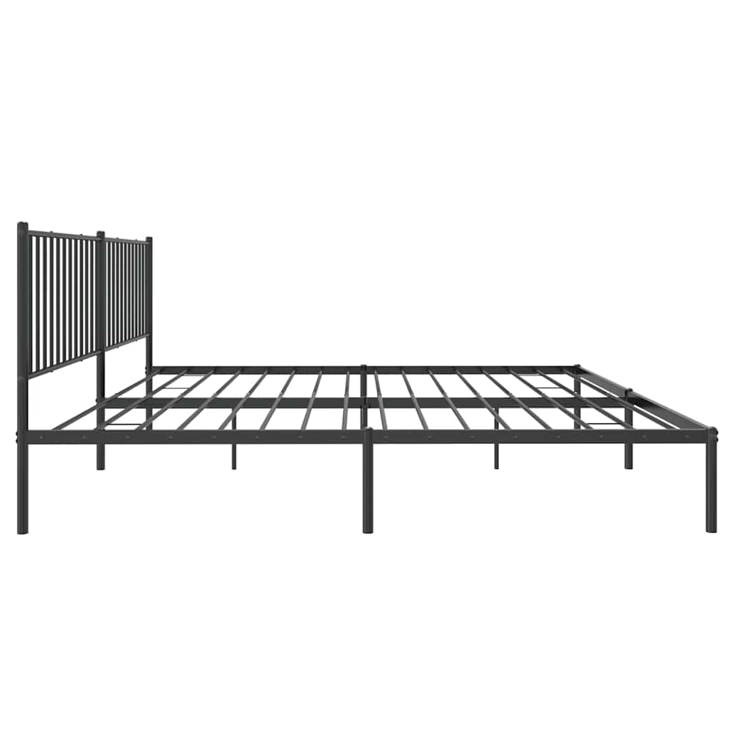 Metalni okvir za krevet s uzglavljem crni 193x203 cm