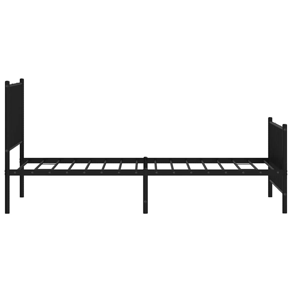 Metalni okvir kreveta uzglavlje i podnožje crni 90x190 cm
