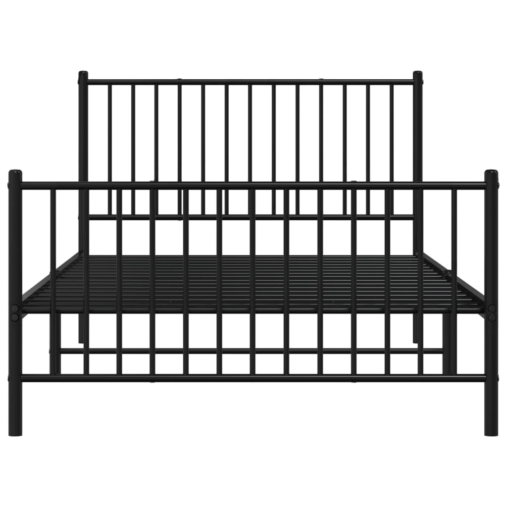 Metalni okvir kreveta uzglavlje i podnožje crni 107x203 cm