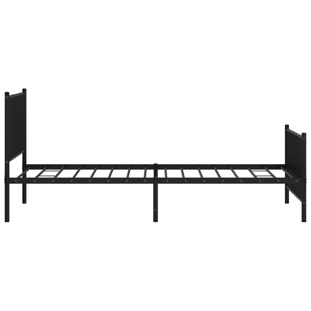 Metalni okvir kreveta uzglavlje i podnožje crni 107x203 cm