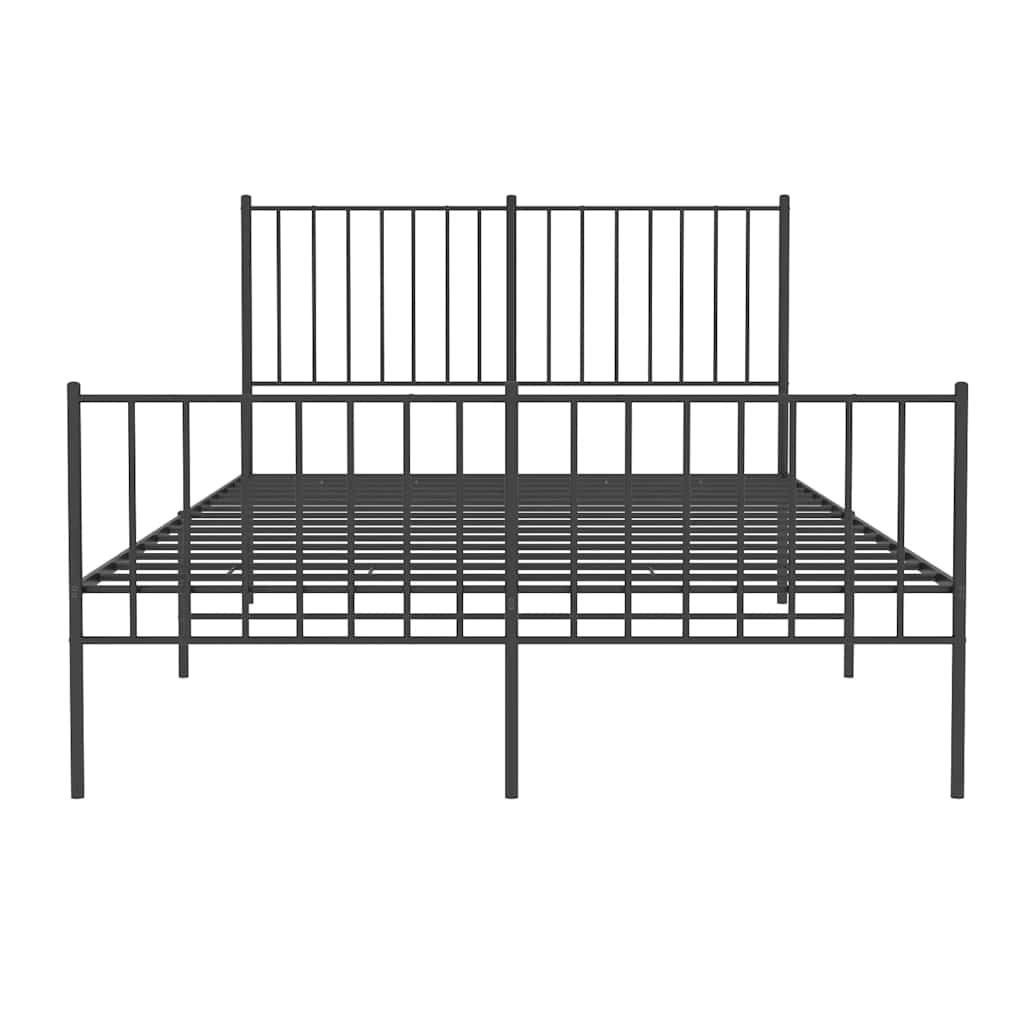 Metalni okvir kreveta uzglavlje i podnožje crni 120x200 cm