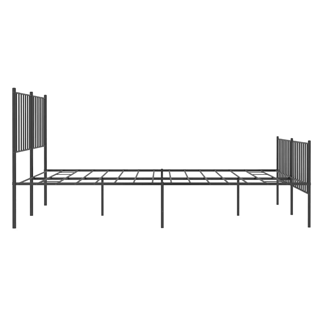 Metalni okvir kreveta uzglavlje i podnožje crni 120x200 cm