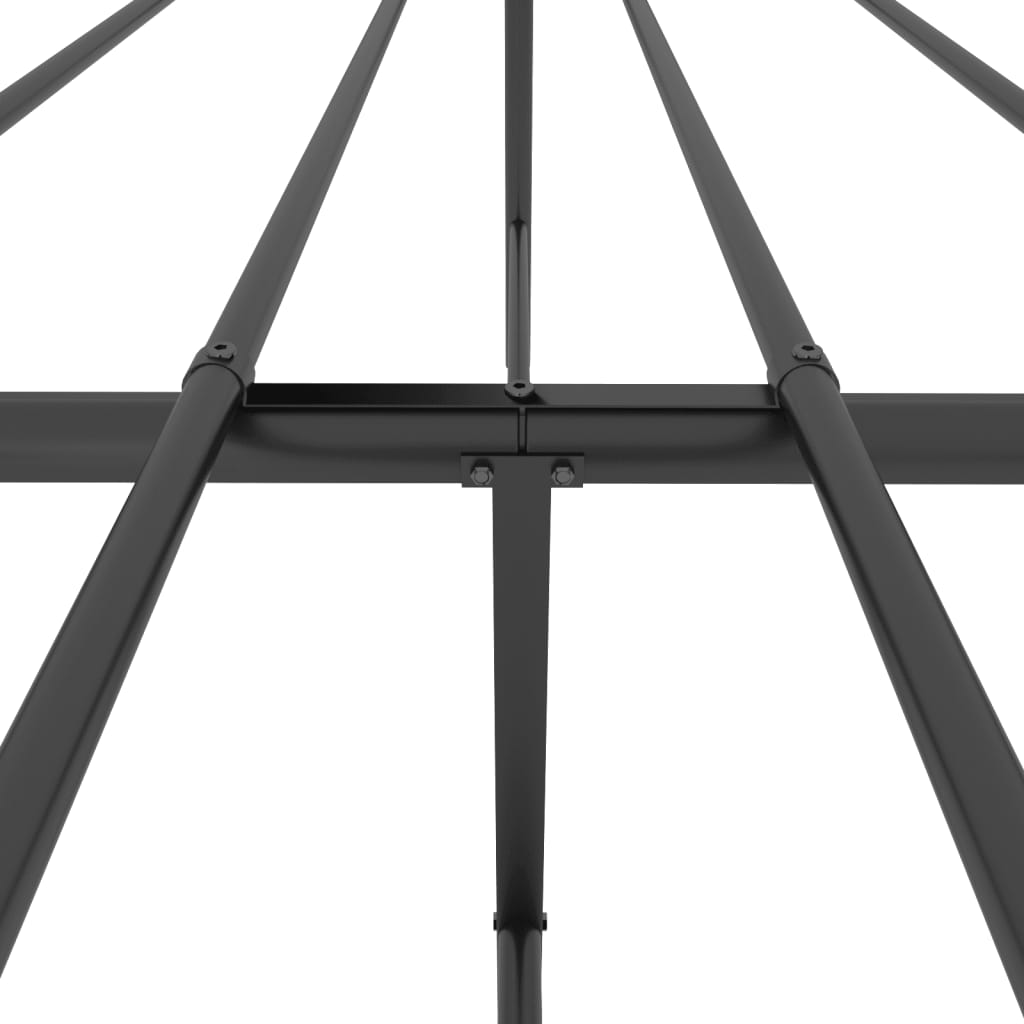 Metalni okvir kreveta uzglavlje i podnožje crni 200x200 cm