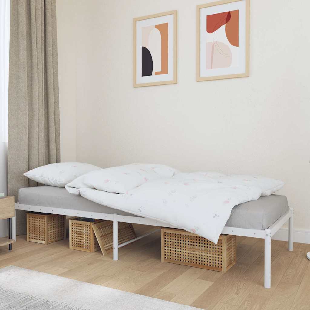Metalni okvir za krevet bijeli 75x190 cm