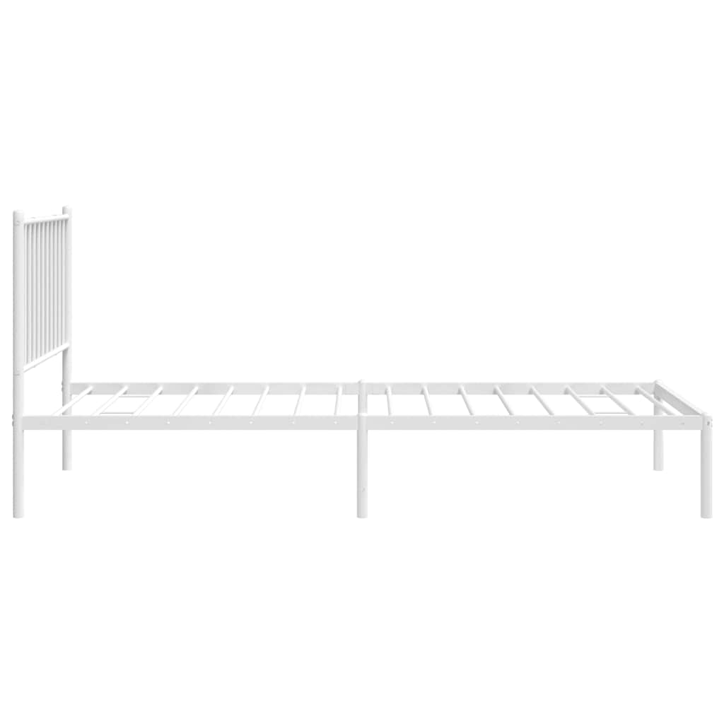 Metalni okvir za krevet s uzglavljem bijeli 80x200 cm