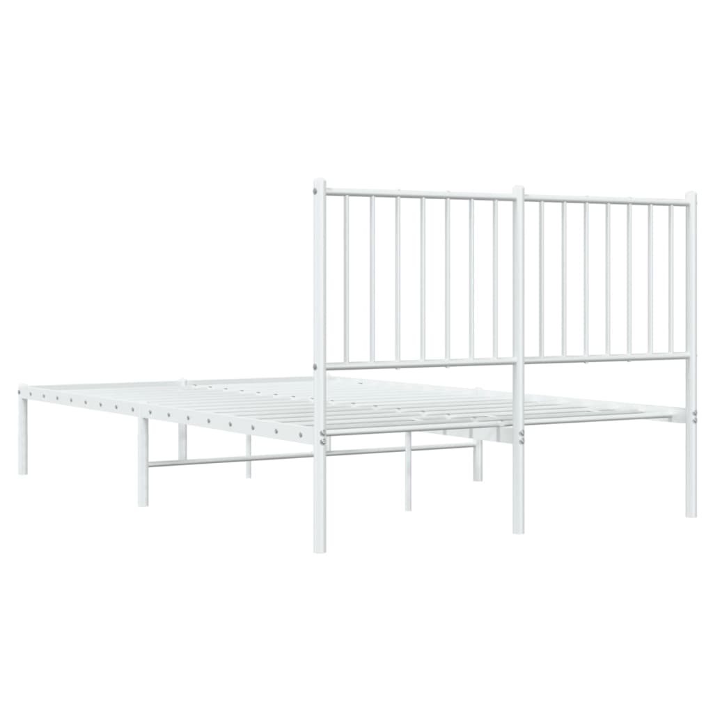 Metalni okvir za krevet s uzglavljem bijeli 120x200 cm